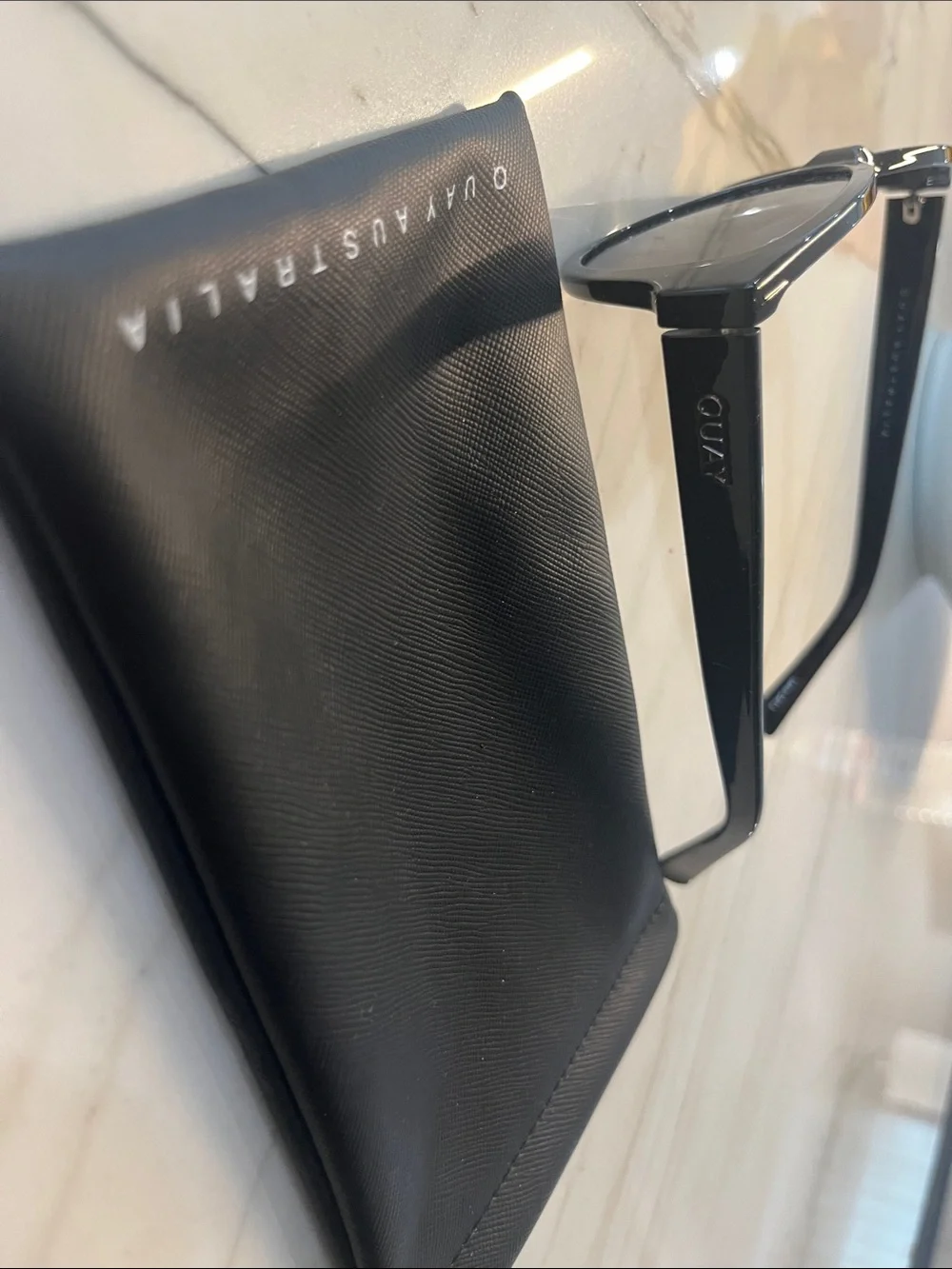 Quay Australia Black Round Sunglasses with Dark Lenses. Rizzo 125 style